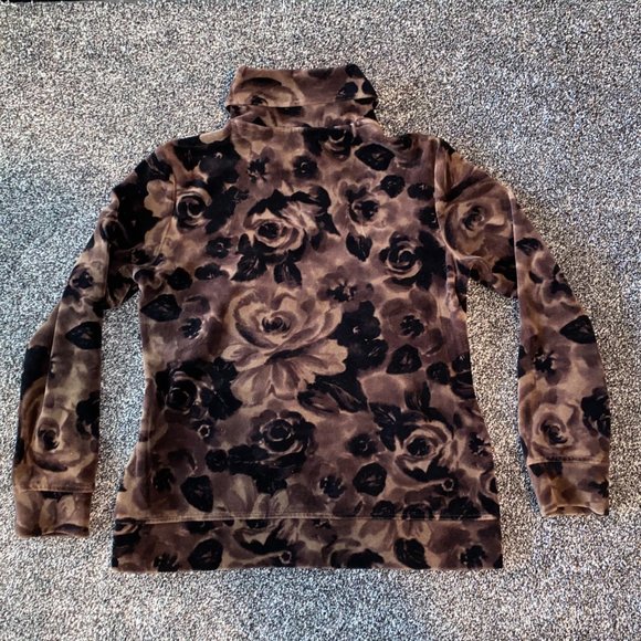Style & Co Sport Velour Jacket Floral Small Jacket - Picture 2 of 6